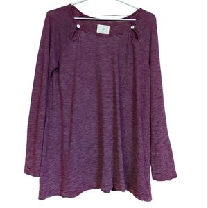 T.la Anthropologie Long Sleeve Shirt Small Purple Stripes